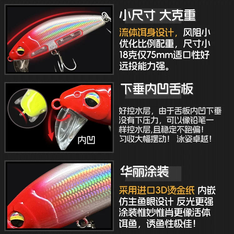 狂鲅二代米诺6066新防锈三倍加强钩钓翘嘴鳡鱼鳜鱼米诺路亚饵