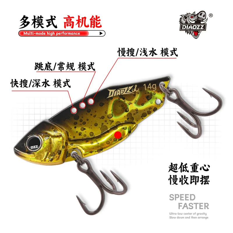 路亚饵大瓦vib铅包铜微物金属铁板远投钓翘嘴鲈鱼鳜鱼假饵